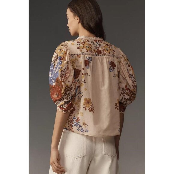 FARM RIO Women's Beauty Bouquet Blouse Size XS In Pink - Picture 2 of 9